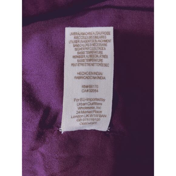 Free People Boho Tunic Top M Burgundy Embroidered Long Sleeve Peasant Blouse - Picture 7 of 10